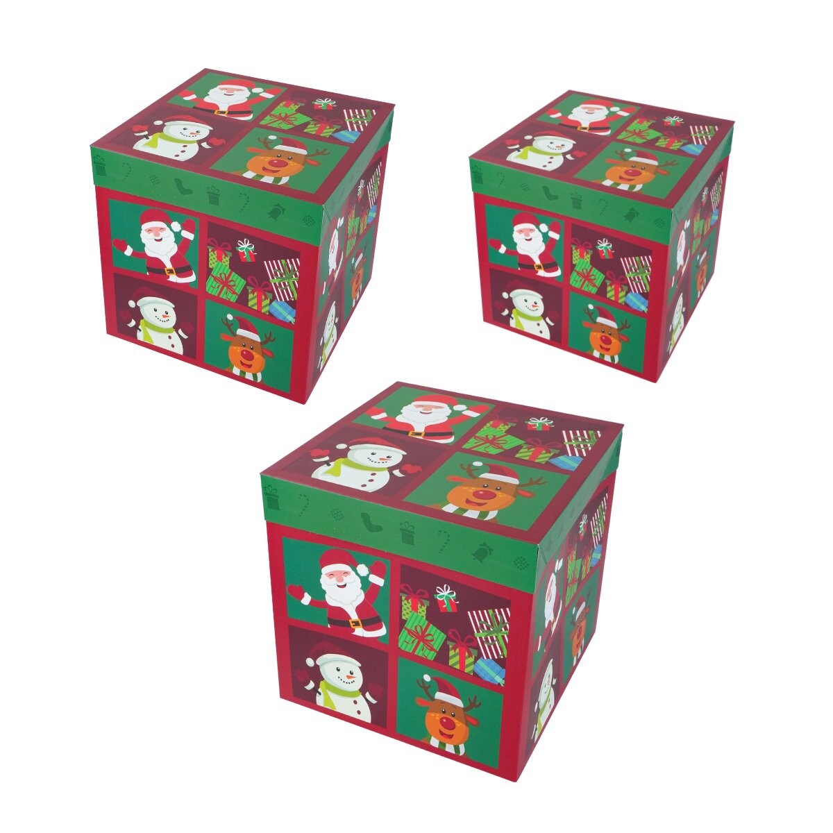 CAJA NAVIDEÑA SET X3PCS 