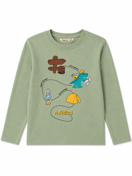 REMERA SPORT VERDE GRISACEO