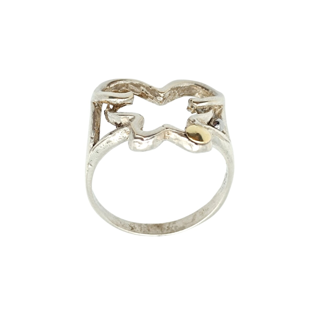Anillo Mariposa-Plata y Oro-Sin Piedra-AN5130 - sinpiedra 