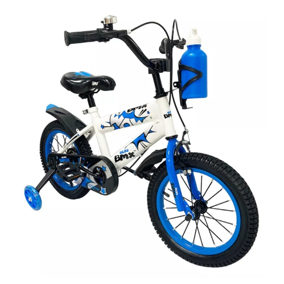 Bicicleta Modelo Wow Rodado 16 con Rueditas Auxiliares y Portabotellas - Blanco 