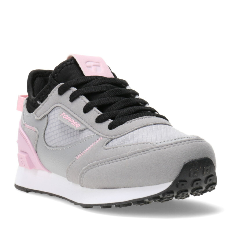 Championes Infantiles Topper Oldi Kids Gris - Negro - Rosa