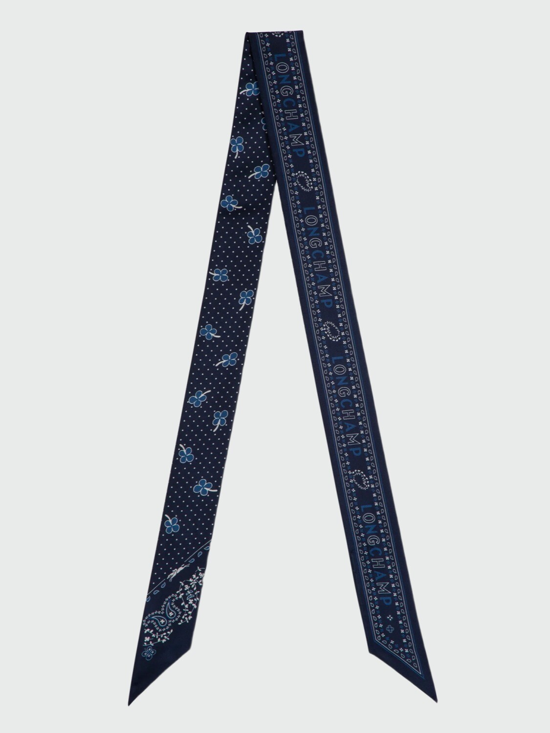 LONGCHAMP - PAÑUELO BANDANA DE SEDA Azul