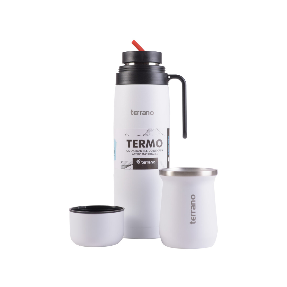 Set Termo + Mate Acero Tradicional - Blanco 