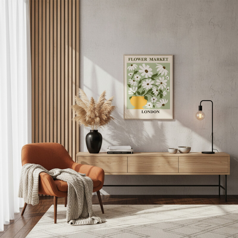 CUADRO 40x50cm MARCO FLOWER MARKET LONDON CUADRO 40x50cm MARCO FLOWER MARKET LONDON