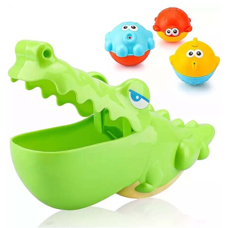 Juego Agua Baño Bebé Coordinación Cocodrilo Pelotas Huanger Verde