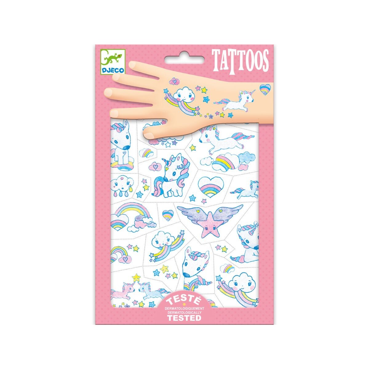 Set x50 Tatuajes removibles para niños - Unicornios 