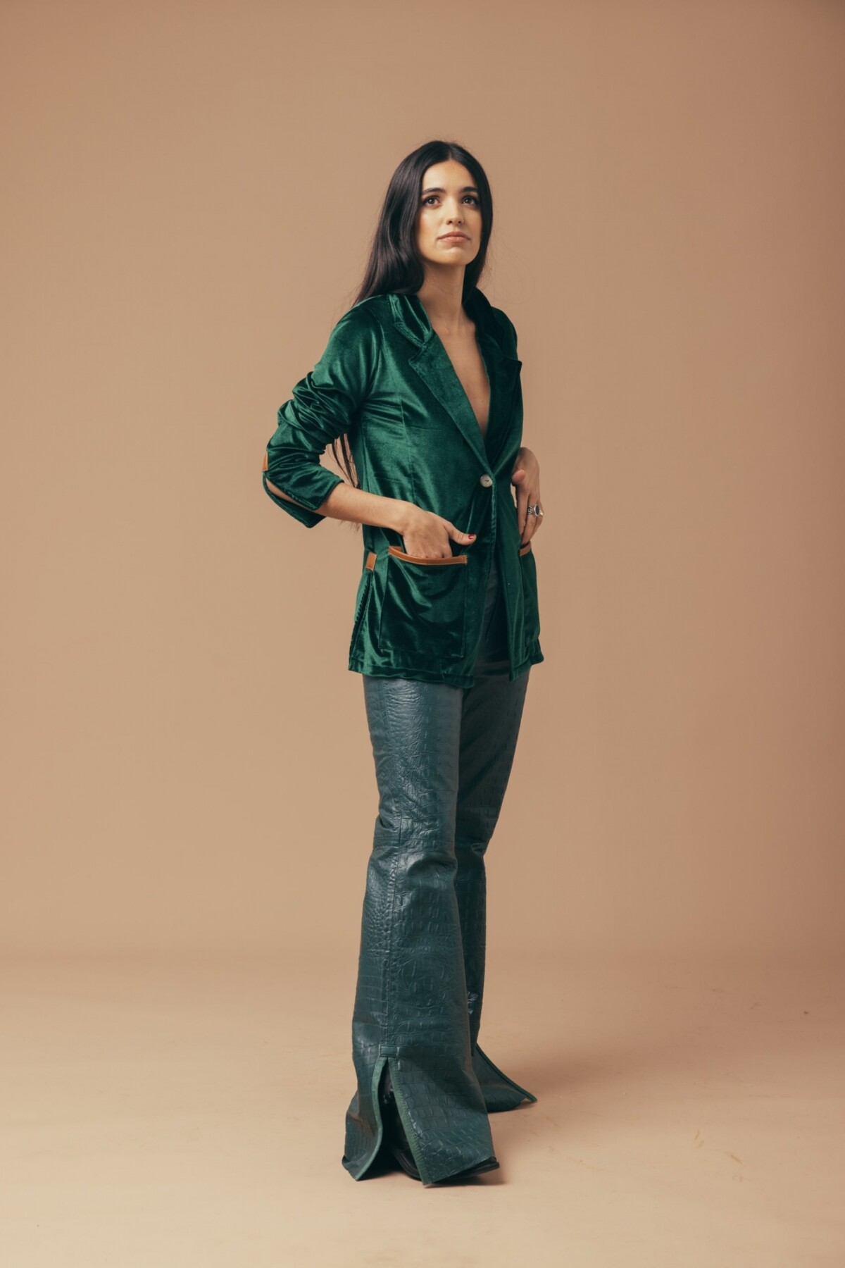 Velvet Suit Blazer Verde