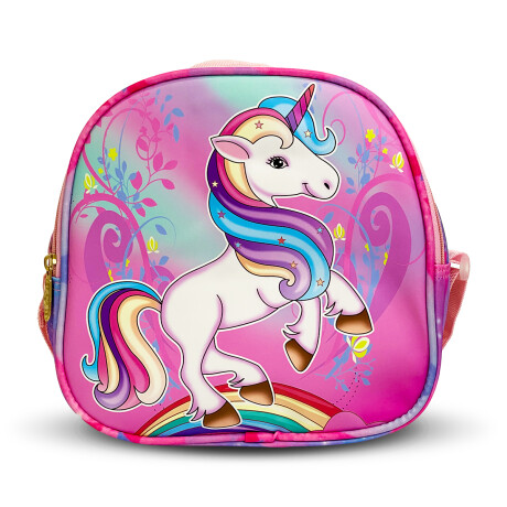 Mochila Escolar 3en1 Lunchera + Cartuchera Infantil Rosado Unicornio