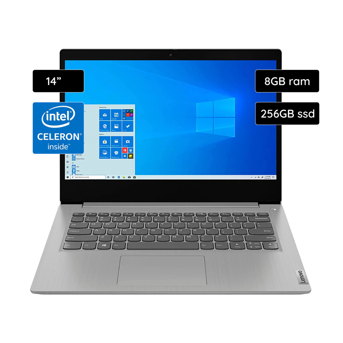 Notebook Lenovo IdeaPad 3 14IGL05 256GB SSD / 8GB RAM Intel N4020 - Gris platino 