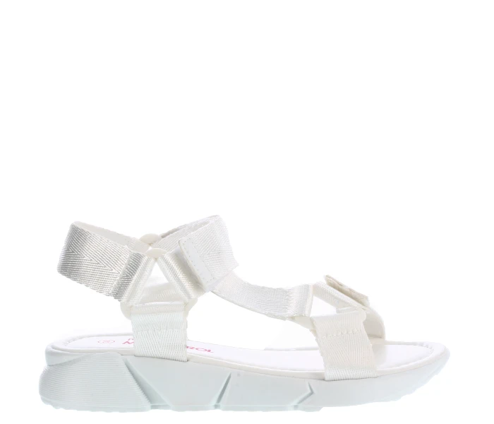 Sandalia GRETA con cintas y velcro White