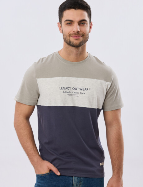 REMERA RAYADA DE ALGODÓN Azul