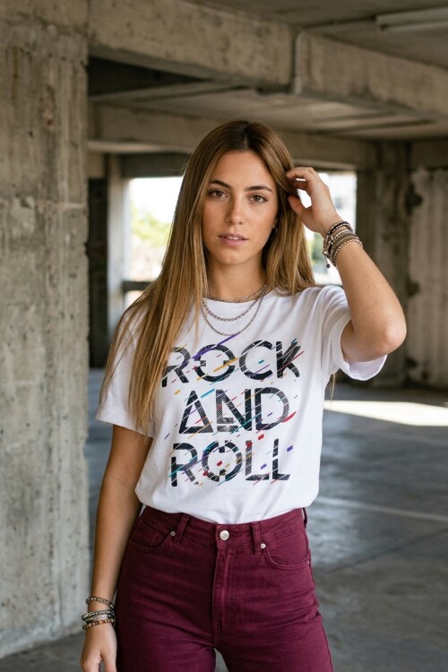 Remera Rock and roll Blanco
