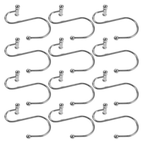 Set x12 ganchos para cortina barra PLATEADO