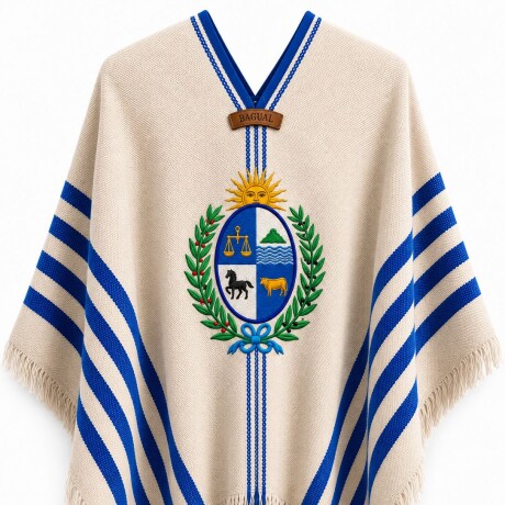 poncho niño patrio bordado Escudo Nacional