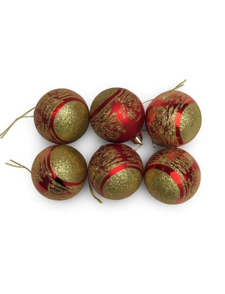 ESFERA DECORADA C/GLITTER 6CM X 6 UNIDADES ROJO ESFERA DECORADA C/GLITTER 6CM X 6 UNIDADES ROJO