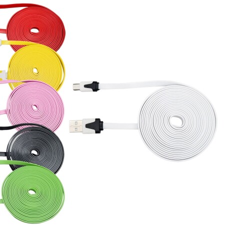 Cable Micro USB Chato de 3M Varios Colores 001