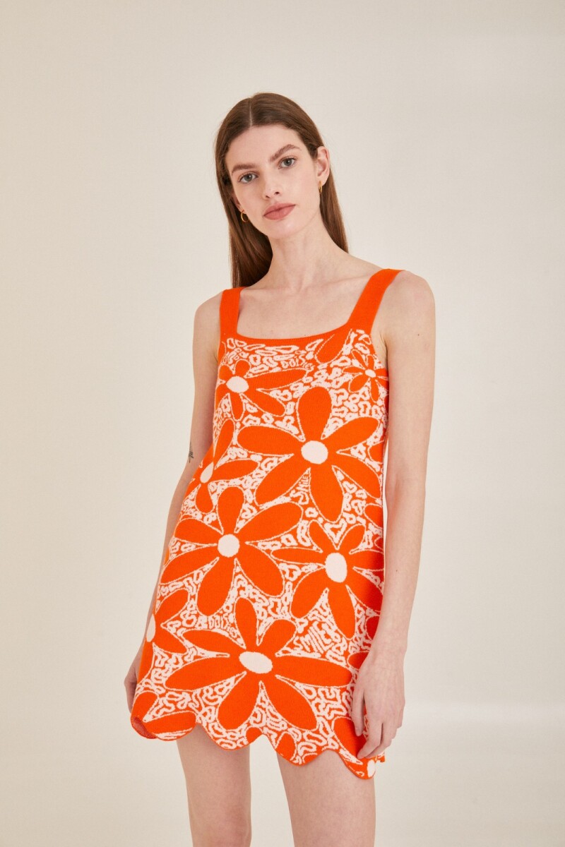 VESTIDO FLOWER - NARANJA 