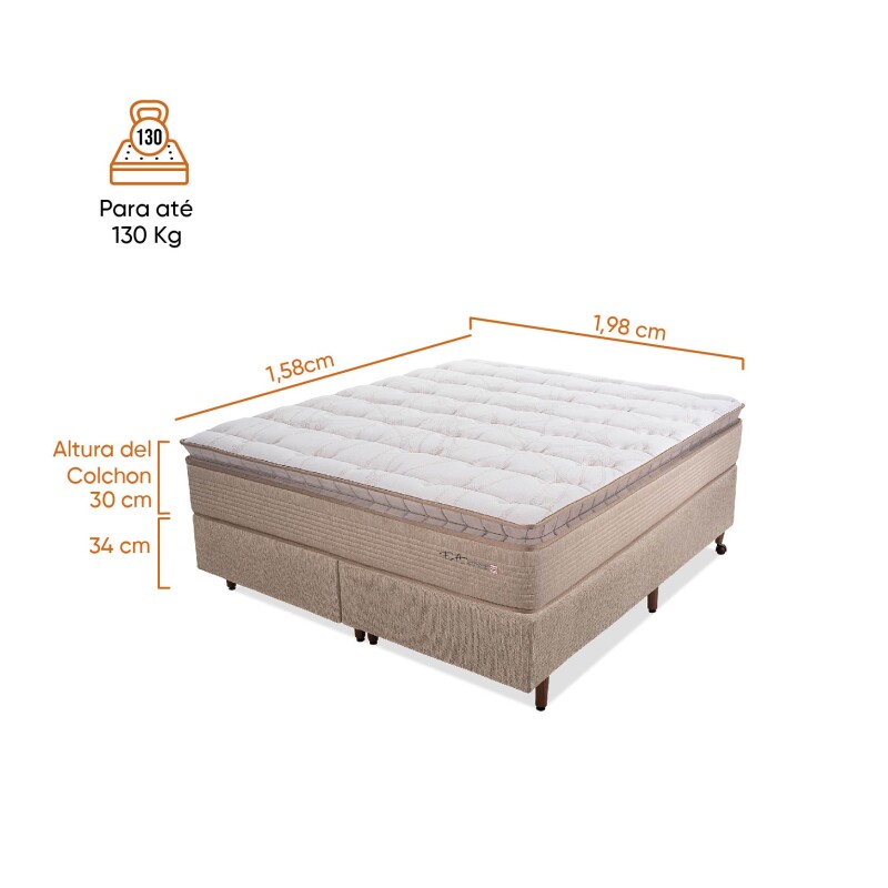 Somier Resorte Lancaster Queen 158x198x30