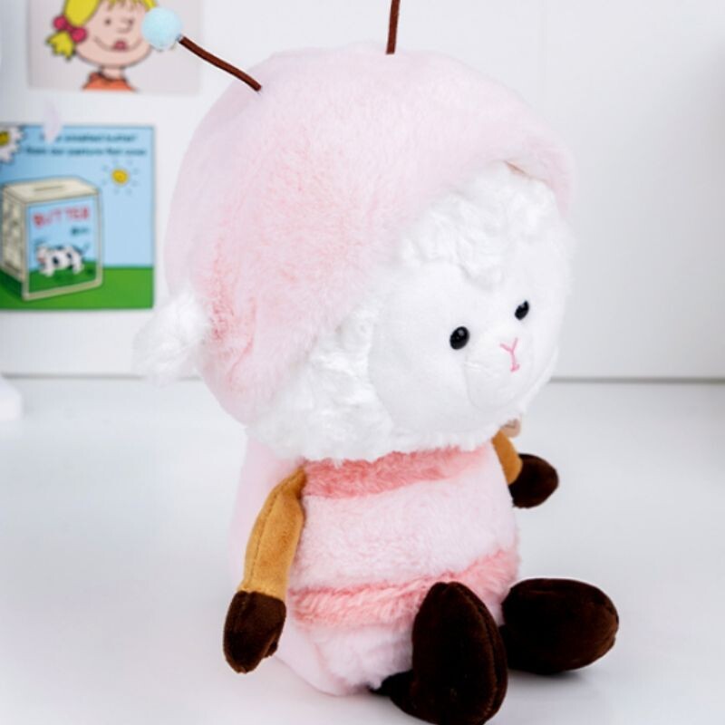 Peluche De Oveja Con Disfraz De Abeja - Rosa - 28cm Peluche De Oveja Con Disfraz De Abeja - Rosa - 28cm