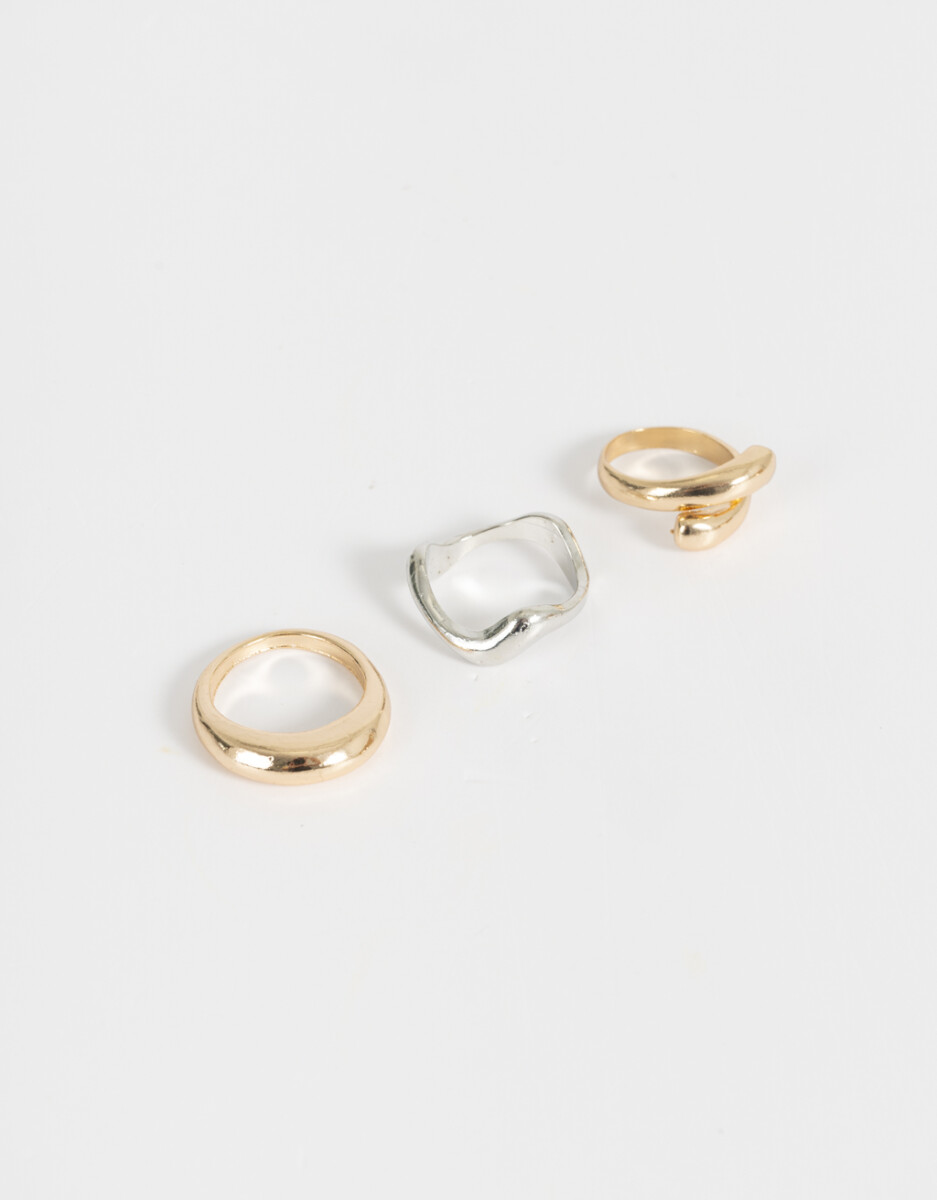 Set De Anillos Mixplating Chunky 