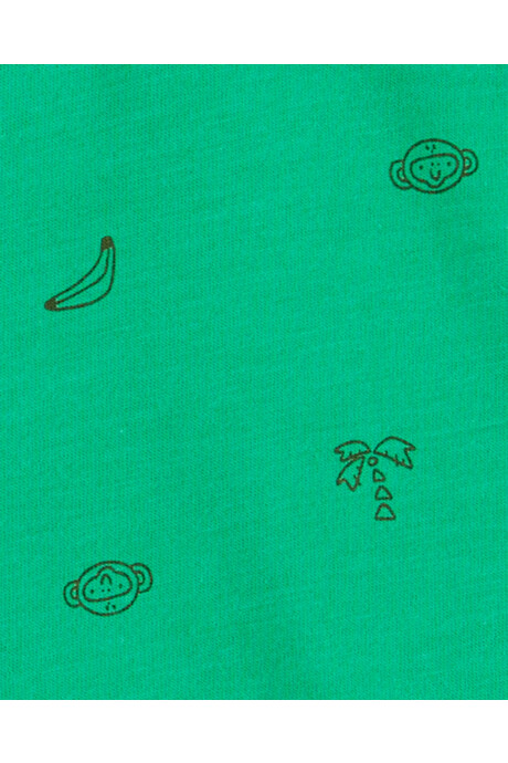 Set dos piezas, pantalón jean y body diseño tropical Sin color