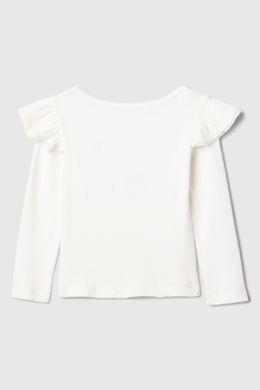 Remera Con Volados Logo Gap Toddler Niña New Off White
