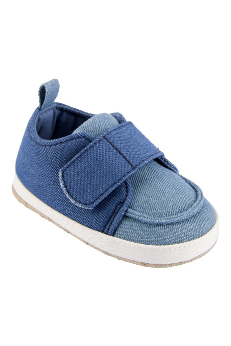 Zapato de bebé, con velcro, chambray Sin color