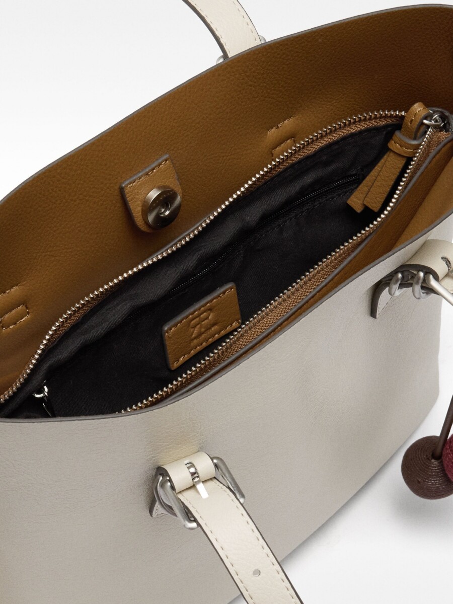 Bolso Tote Con Penduro crudo