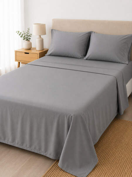 SABANAS JUEGO QUEEN 4PCS GRIS