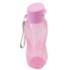 Botella caramañola plástica con tapón 600 ml ROSADO
