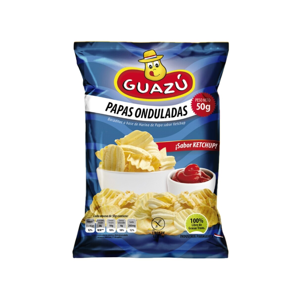 Guazú Papas Fritas Onduladas 50g 