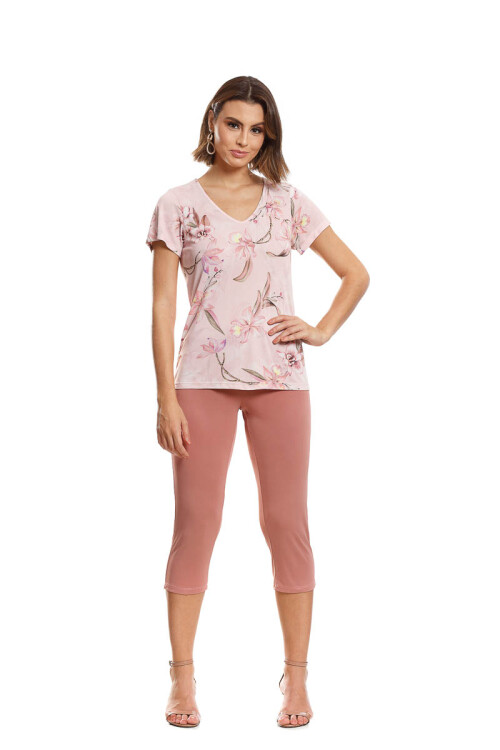 Pijama Capri Microfibra 74 Estampado Rosa