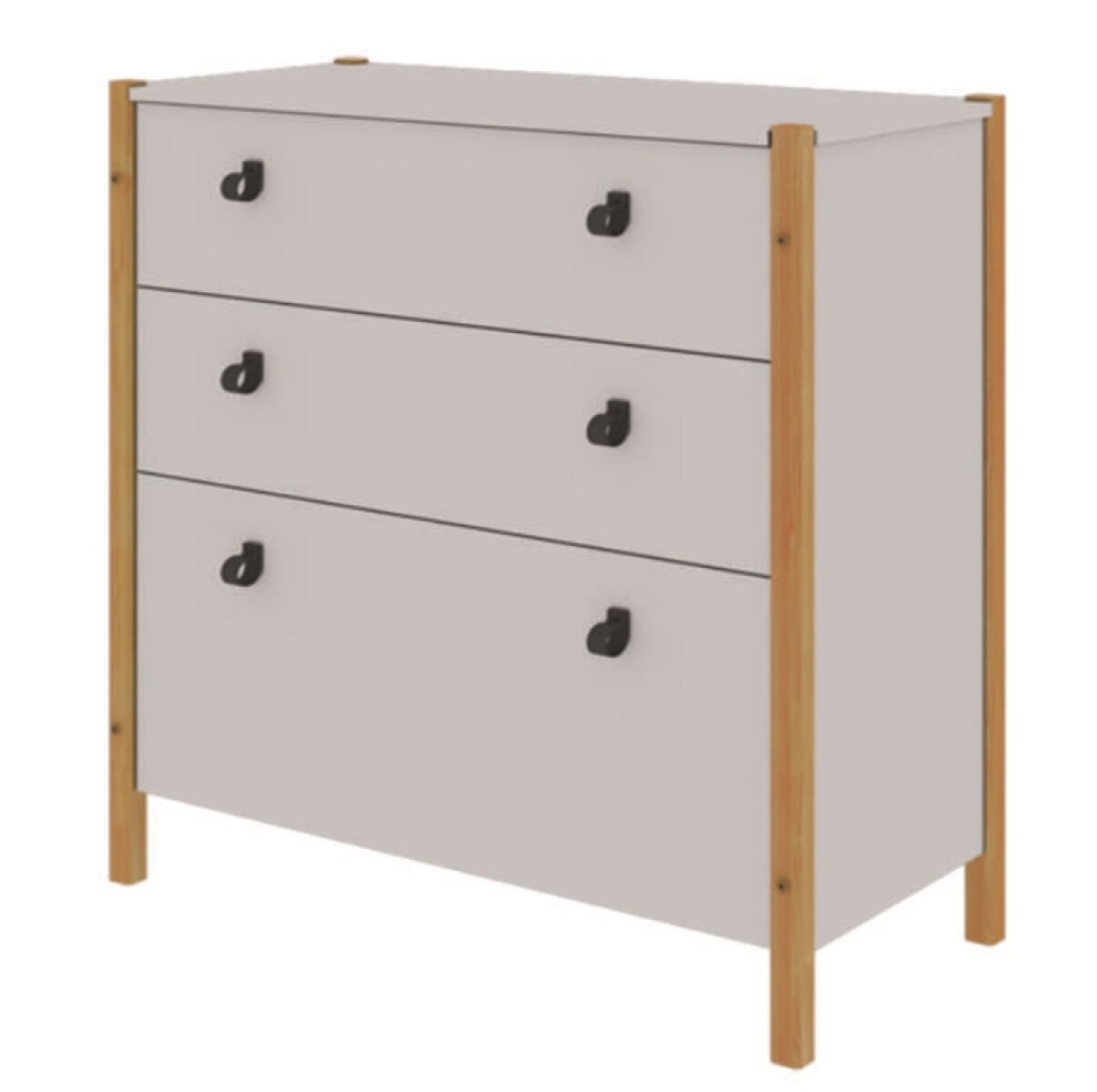 Comoda 3 Cajones Linea Juvenil Blanco/natural 2345 