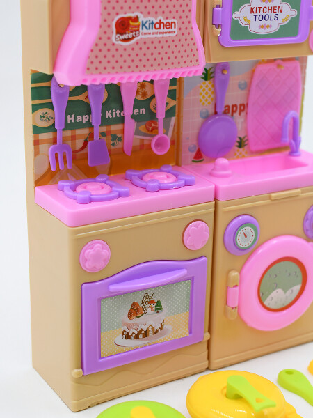 COCINA SET MUÑECA CON ACCESORIOS ROSADO (V)