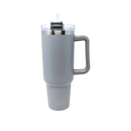 Vaso Térmico De Acero Con Asa 1200 ML Gris
