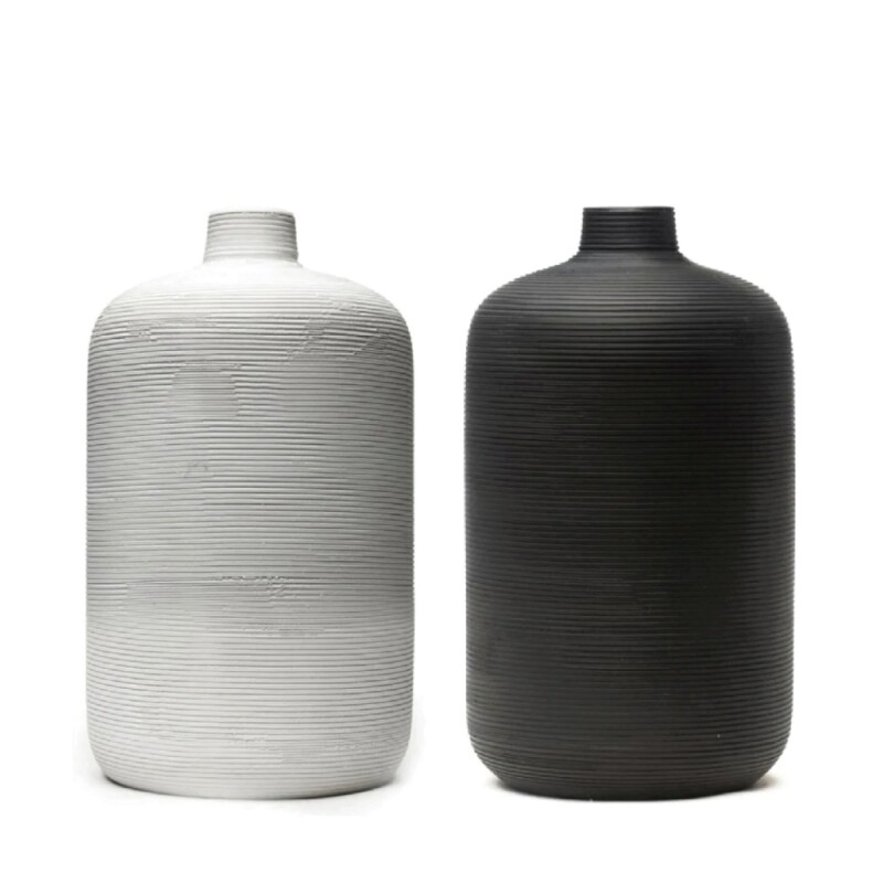 FLORERO CERAMICA D13x25CM BLANCO/NEGRO MATE FLORERO CERAMICA D13x25CM BLANCO/NEGRO MATE