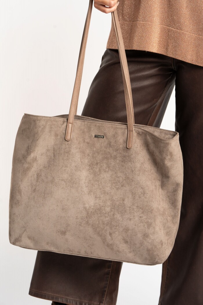 Travel Bag Gamuza Vegana Mocha