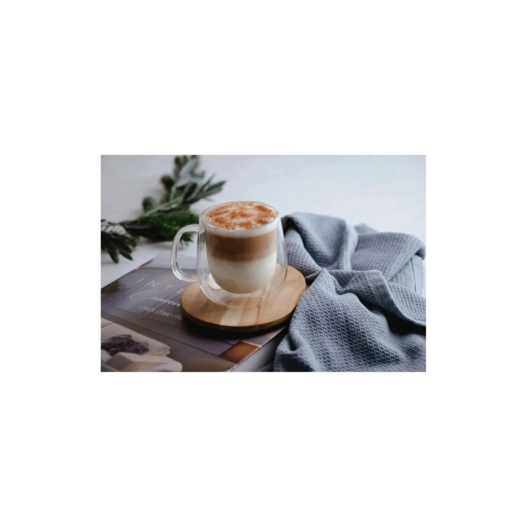 JUEGO DE TAZAS VIDRIO DOBLE PARED 300ML X 2UNDS Sin color