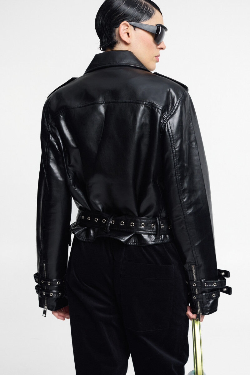 CHAQUETA BIKER Negro