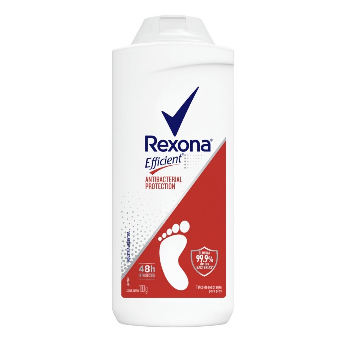 Talco Desodorante para Pies Rexona Efficient Antibacterial Protection - 100 GR 