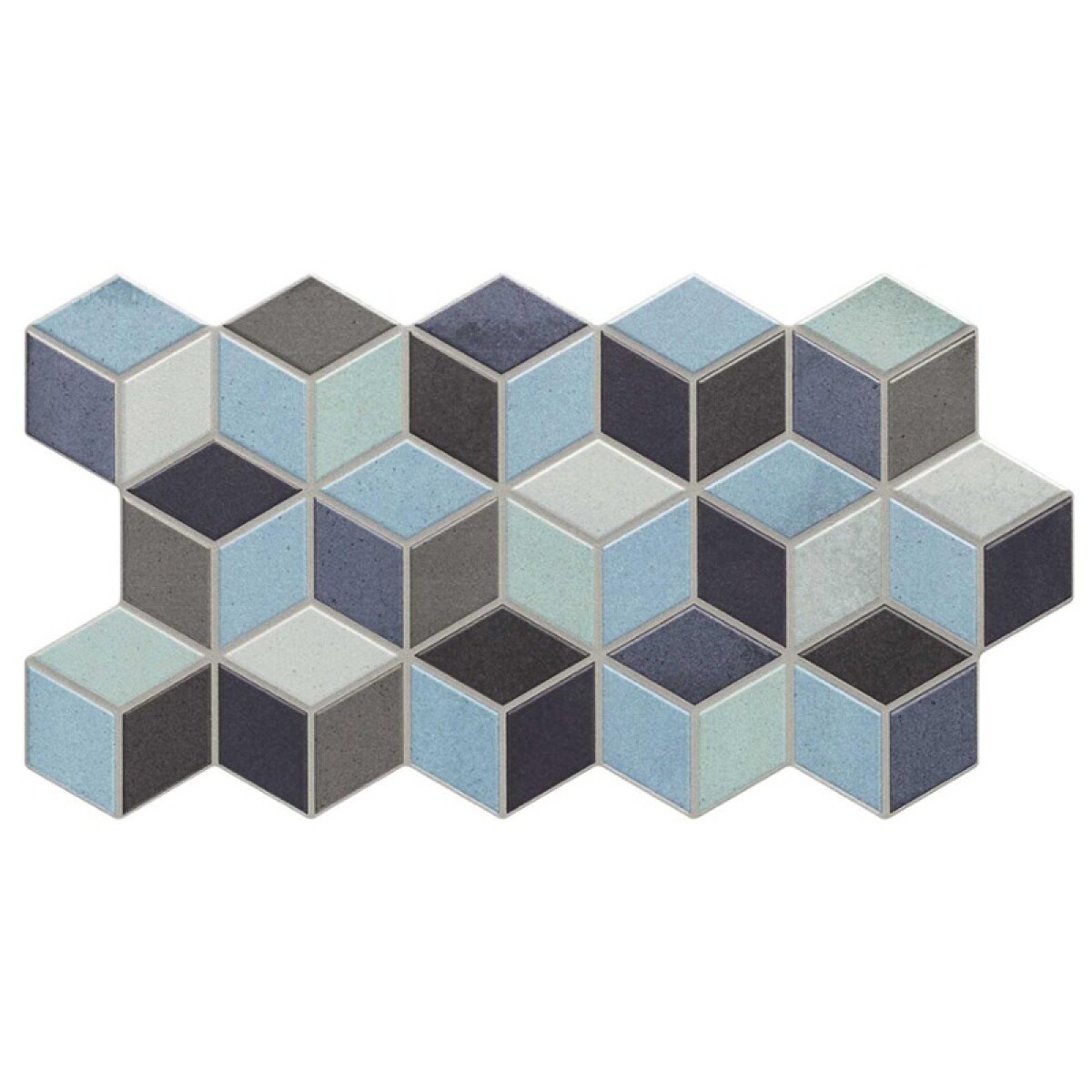 Porcelanato Rhombus Blue "a" 26.5x51 Cm 