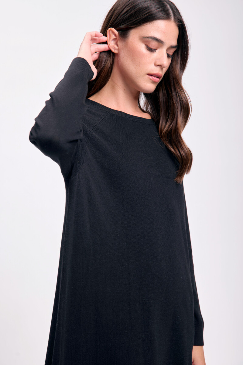 Vestido largo punto Negro