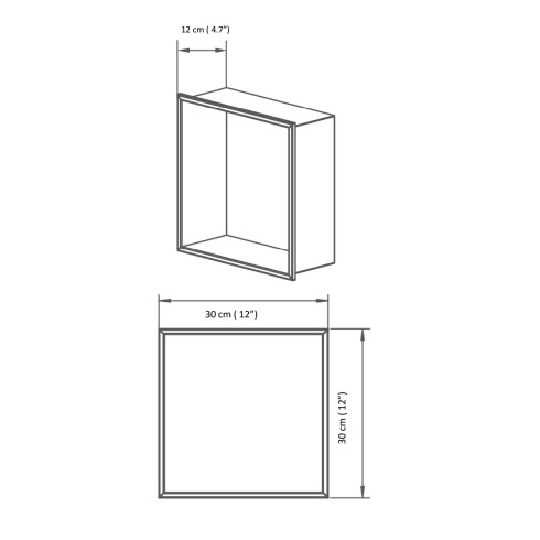 Nicho En Acero Inox Ss304 30X30X12 Negro Mate 000