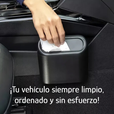 Set x2 Mini Papeleras Auto Portátil Universal TapaAutomática Negro