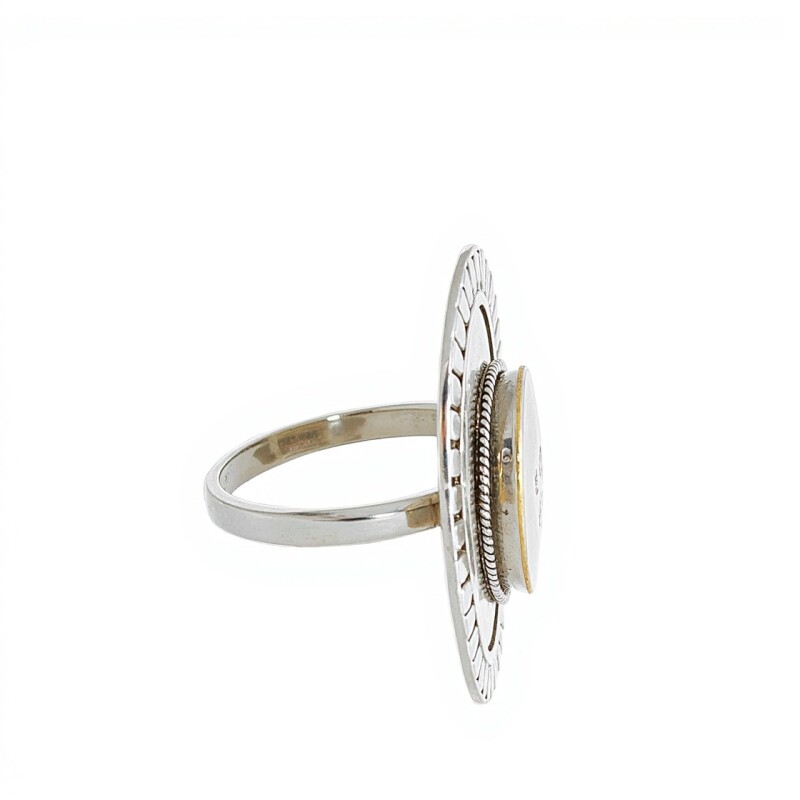 Anillo Circulo-Plata 925 Ajustable-Piedra Nacar-AN3372 conpiedra