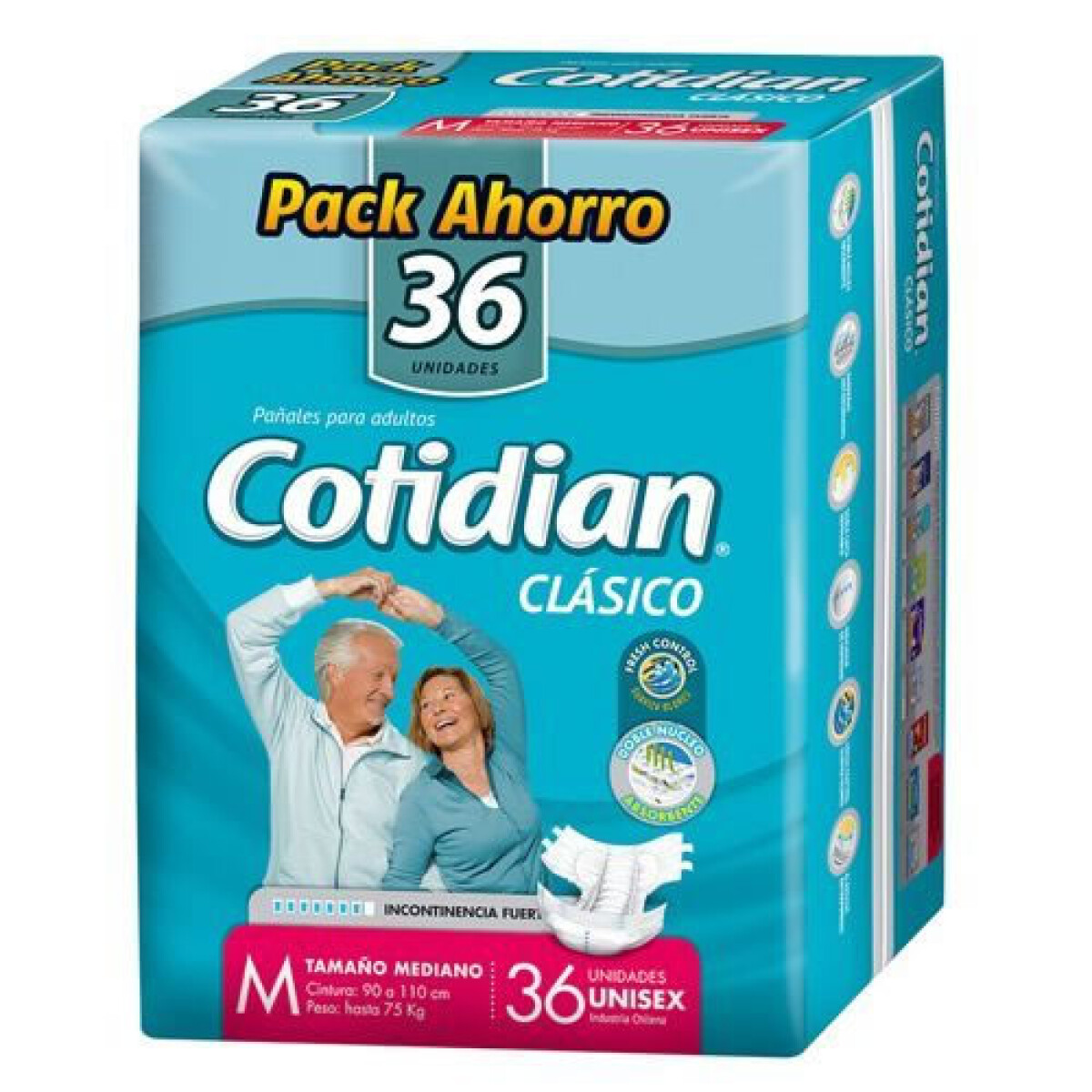 Cotidian Mediano x36 Pañales – Pack Pañales Medianos 