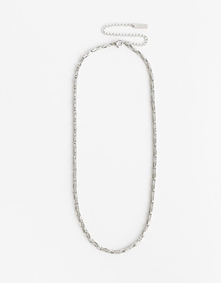 Collares Cortos Color Collar Corto De Acero Men´s Collection - Plateado