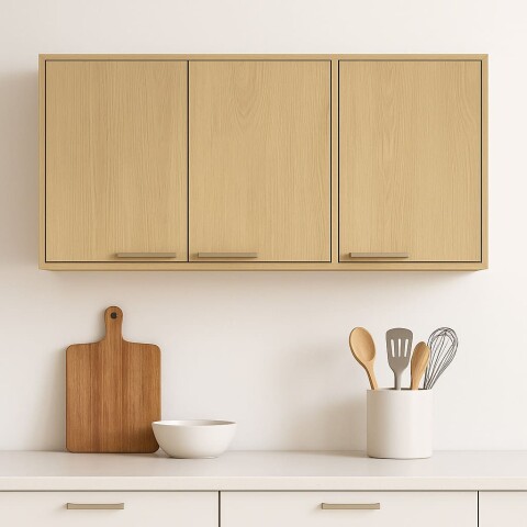 Mueble Aéreo de Cocina Modular Gloria 120 cm 3 Puertas 1 Estante Castaño / Off White Mueble Aéreo de Cocina Modular Gloria 120 cm 3 Puertas 1 Estante Castaño / Off White