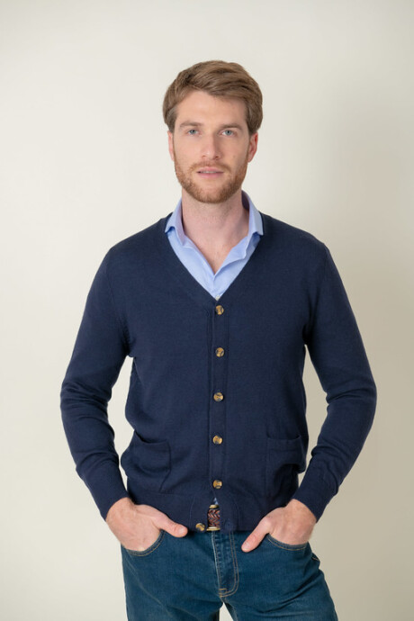 Cardigan merino Navy