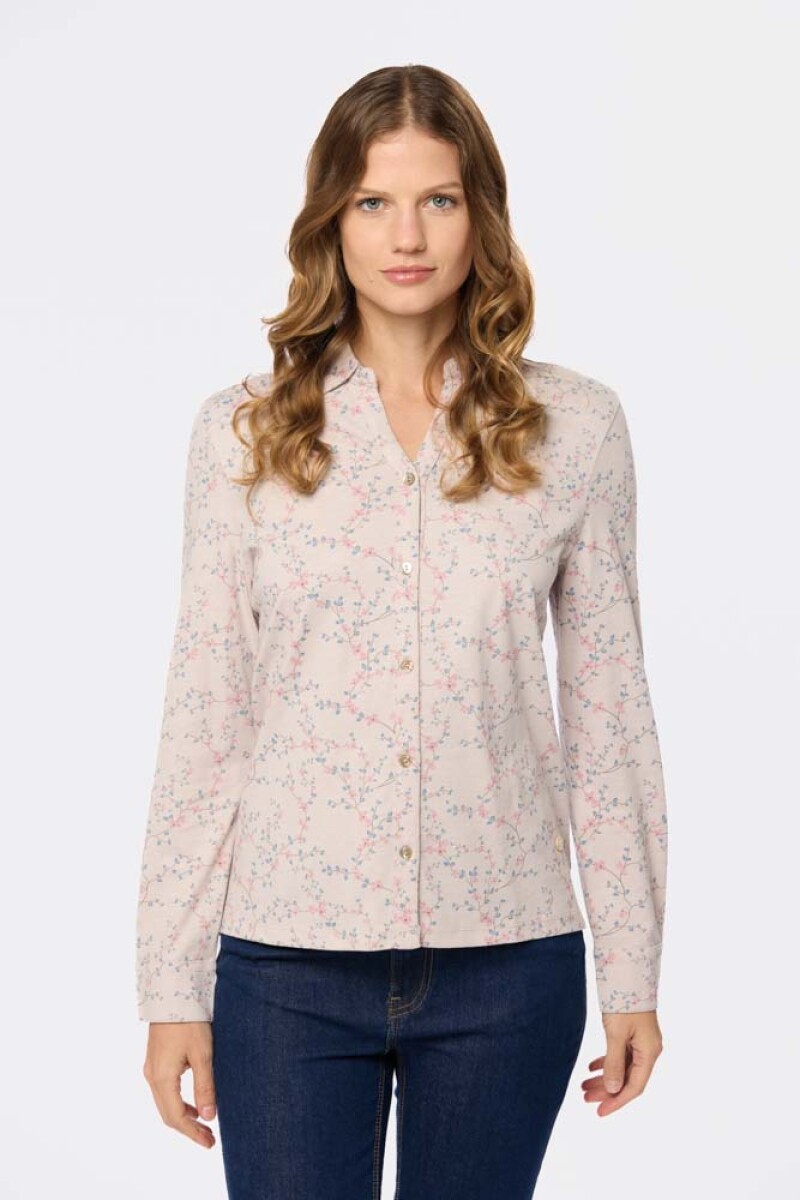 CAMISA ESTAMPADA EN JERSEY - Rosado 